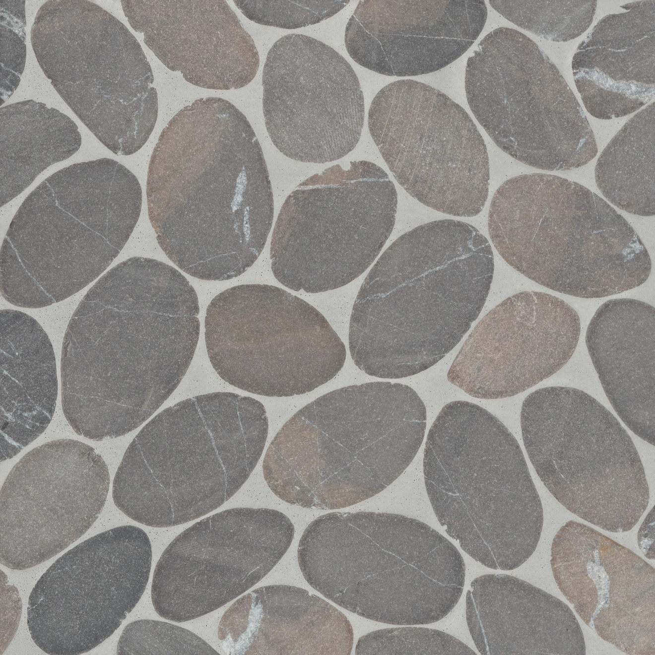 Waterbrook Jumbo Sliced Pebble Mosaic in Dark Grey