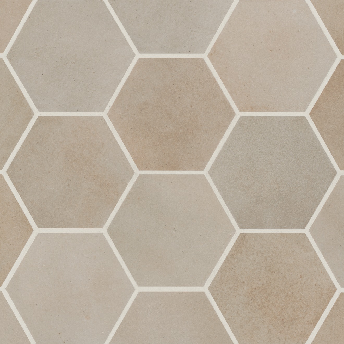 Celine Hexagon Field Tile Taupe Matte
