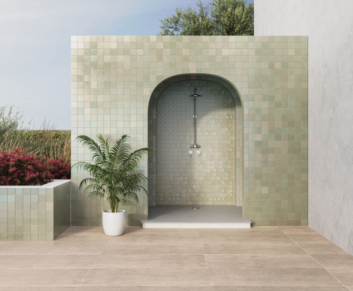 Zagora Triangle Mosaic Vert Gris Gloss - Image 2