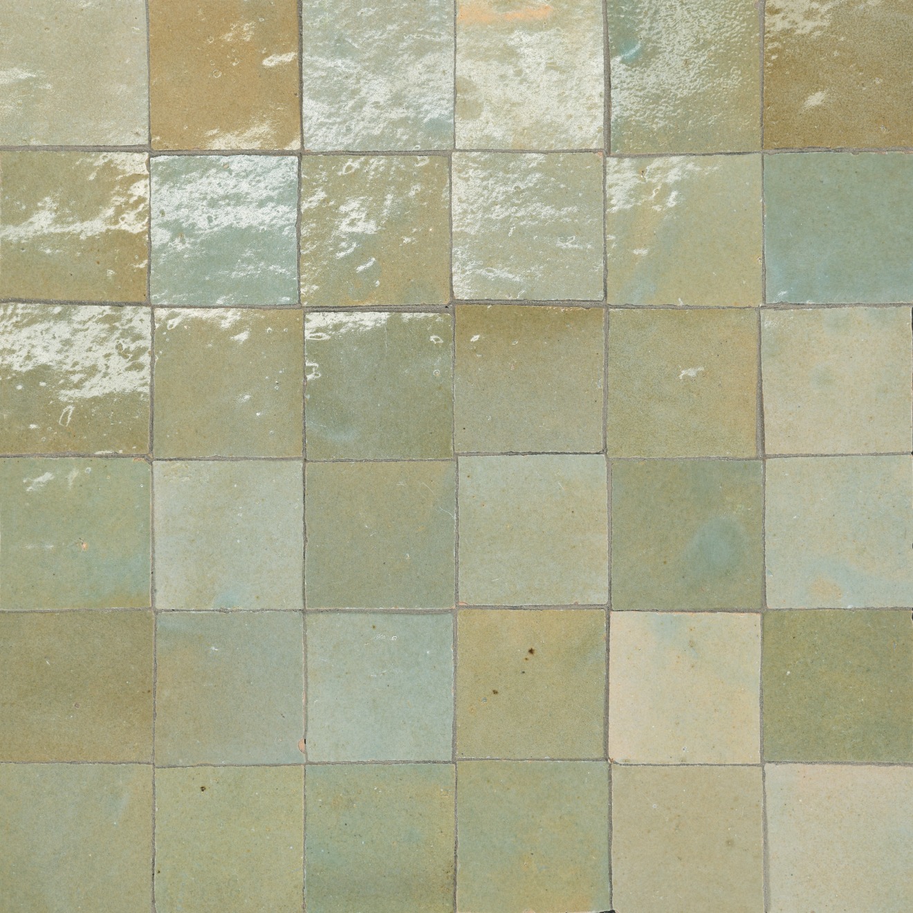Zagora 2x2 Mosaic Vert Gris Gloss