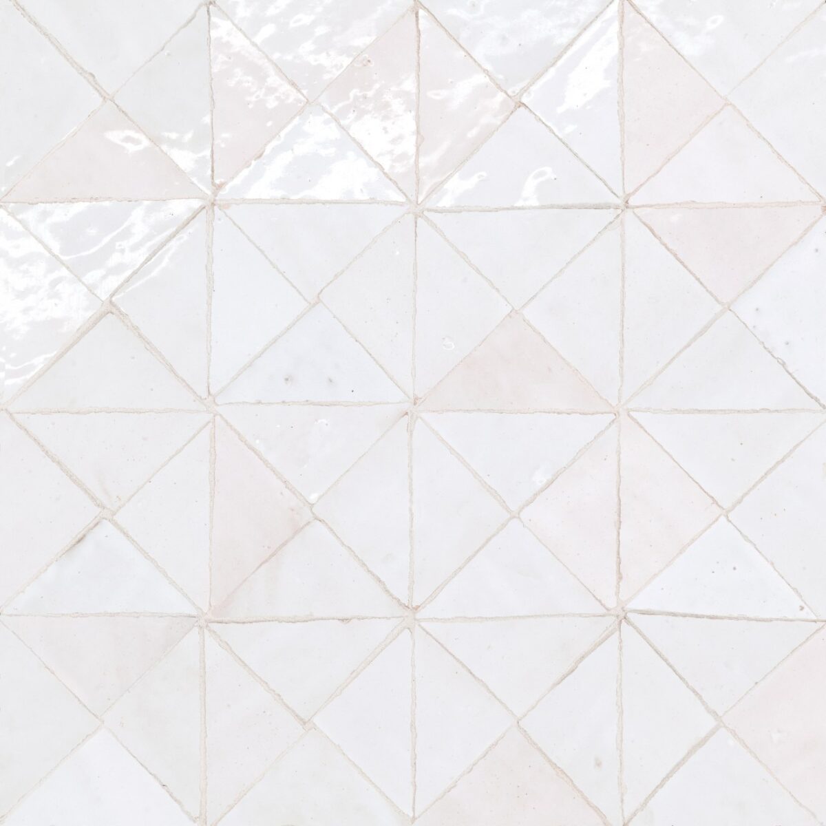 Zagora Triangle Mosaic Neige Blanc Gloss