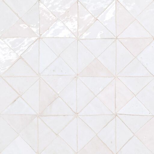 Zagora Triangle Mosaic Neige Blanc Gloss
