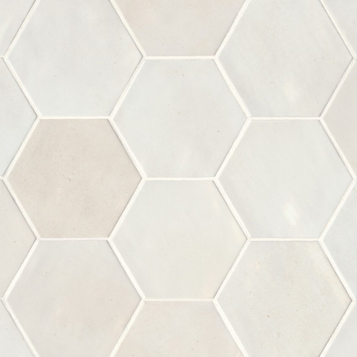 Celine Hexagon Field Tile White Gloss