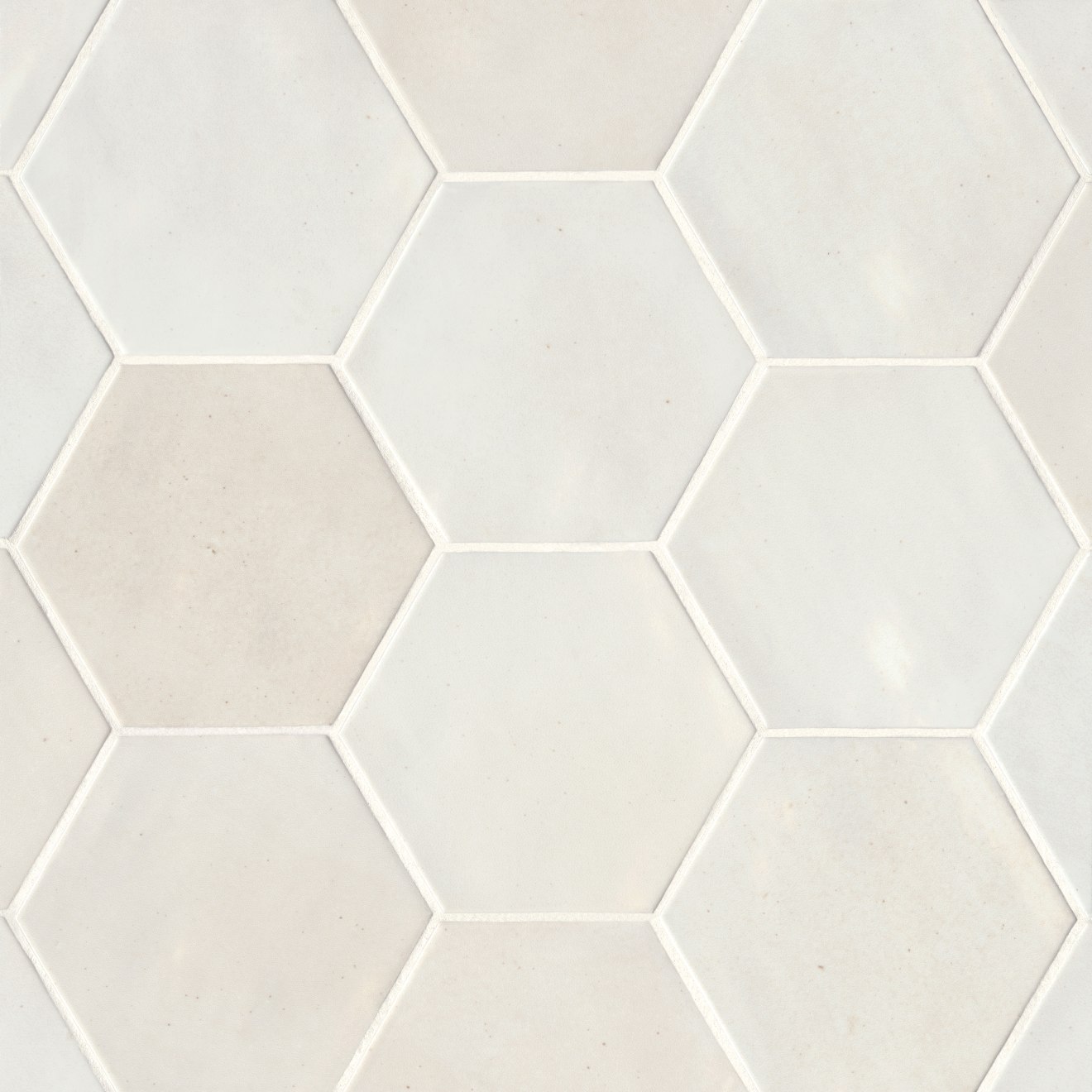 Celine Hexagon Field Tile White Gloss