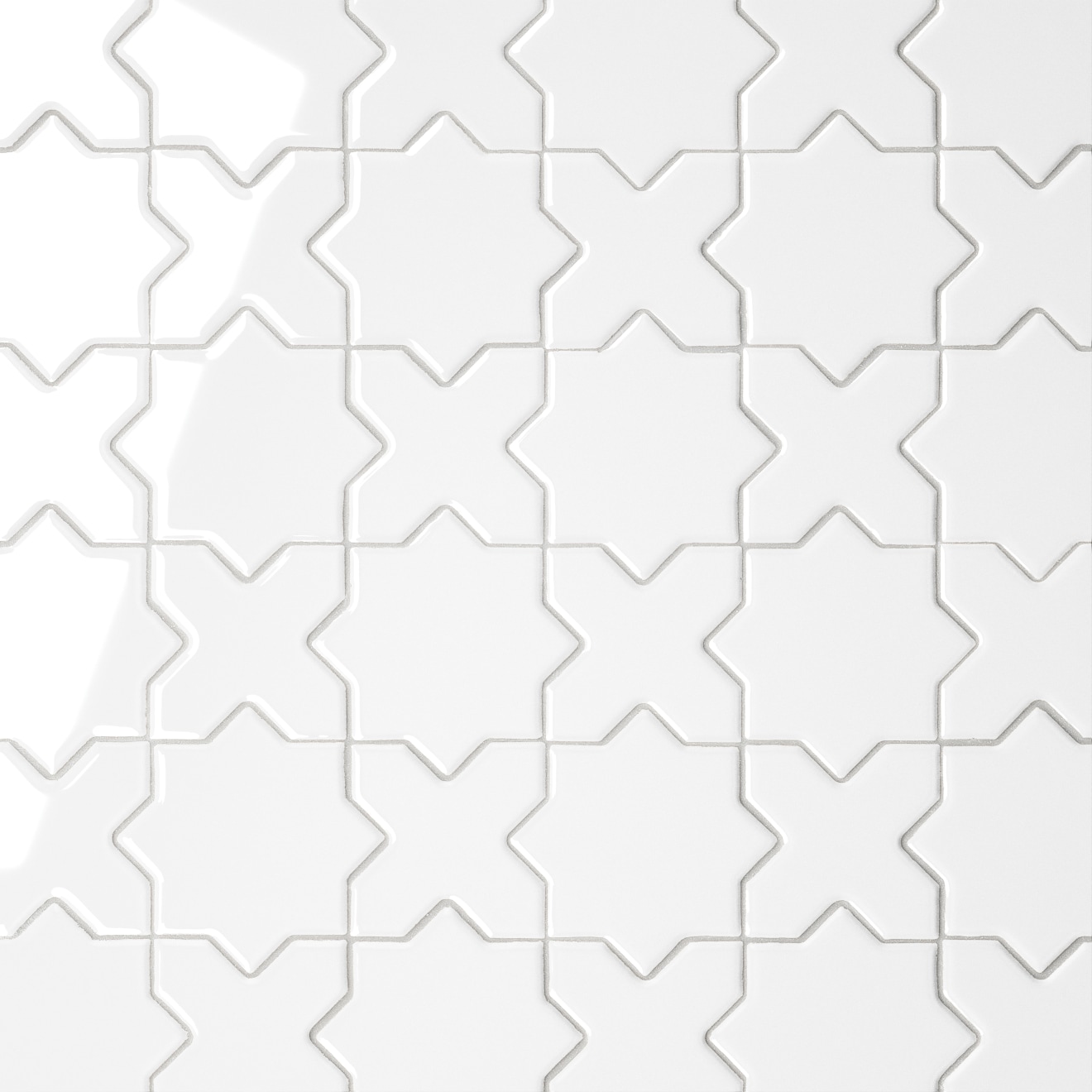 Le Cafe- Cross & Star Mosaic White Gloss