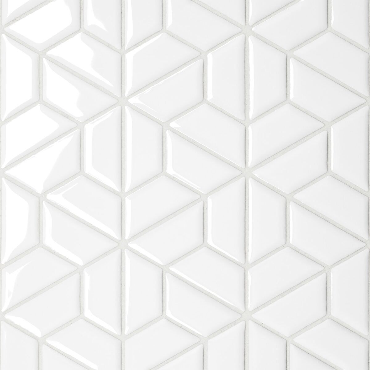 Le Cafe- Half Hexagon Mosaic White Gloss