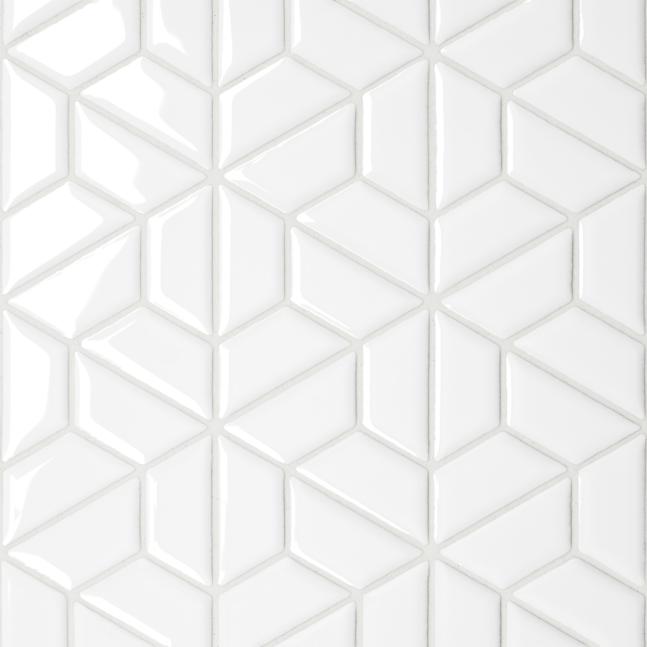 Le Cafe- Half Hexagon Mosaic White Gloss