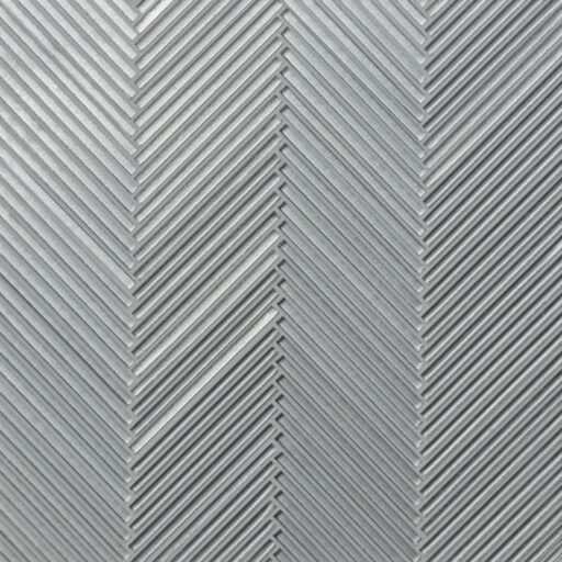Kaikos Skinny Chevron All Glass Mosaic Silver Matte