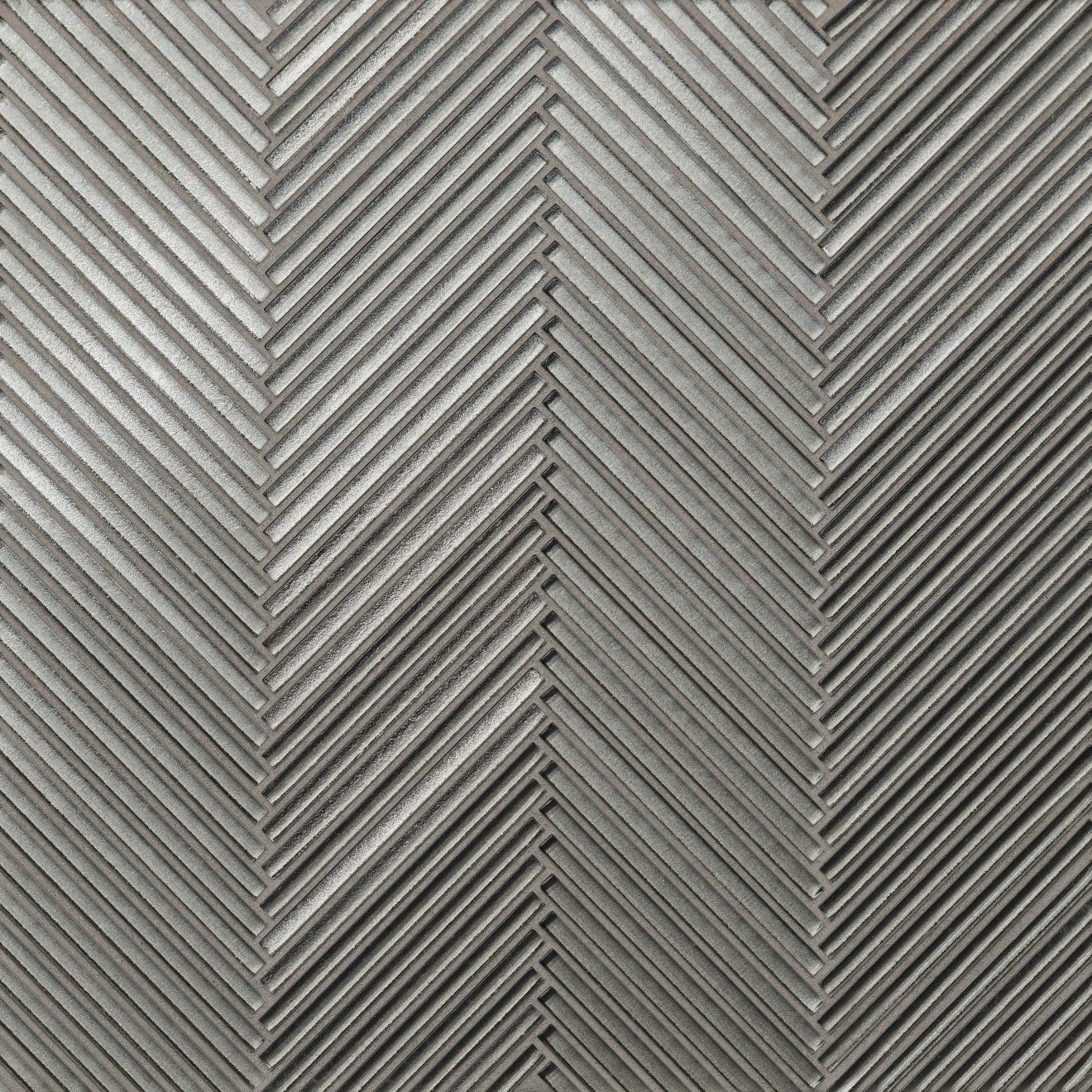 Kaikos Skinny Chevron All Glass Mosaic Gray Matte