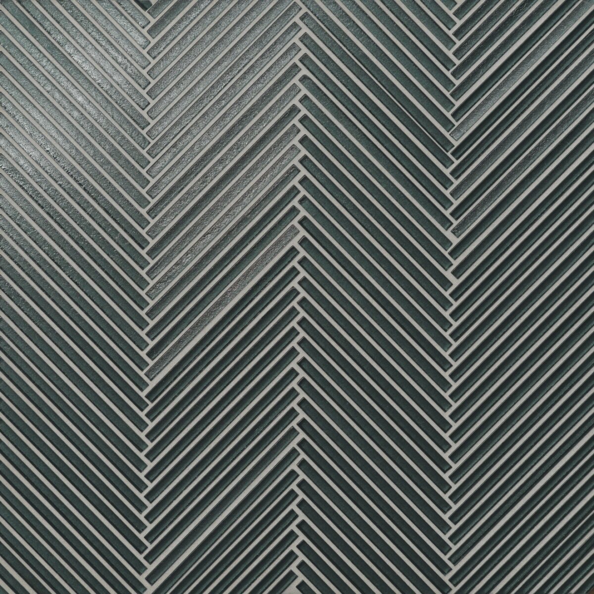 Kaikos Skinny Chevron All Glass Mosaic Dark Green Matte