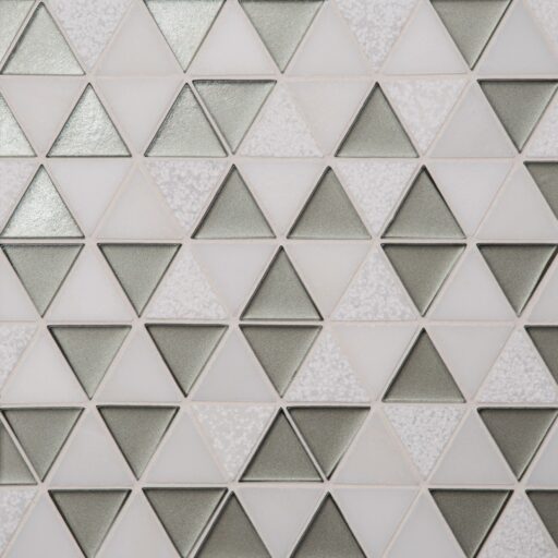 Kaikos 1-3/4 Triangle Gls/Stn Mosaic Gray & Oriental White