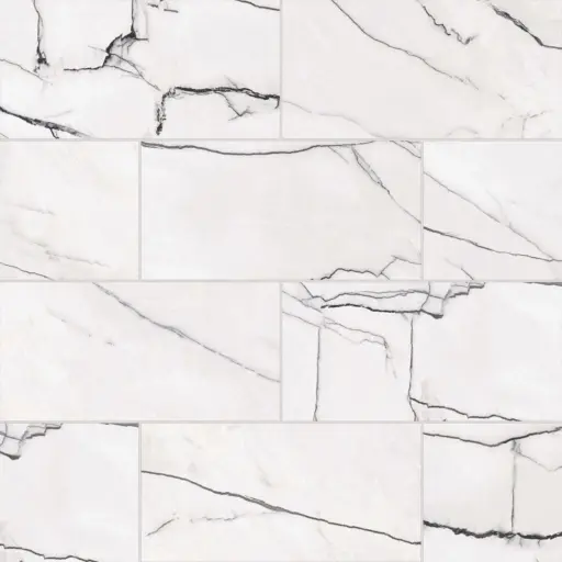 Gemma 12" x 24" Honed Porcelain Field Tile in Bianca