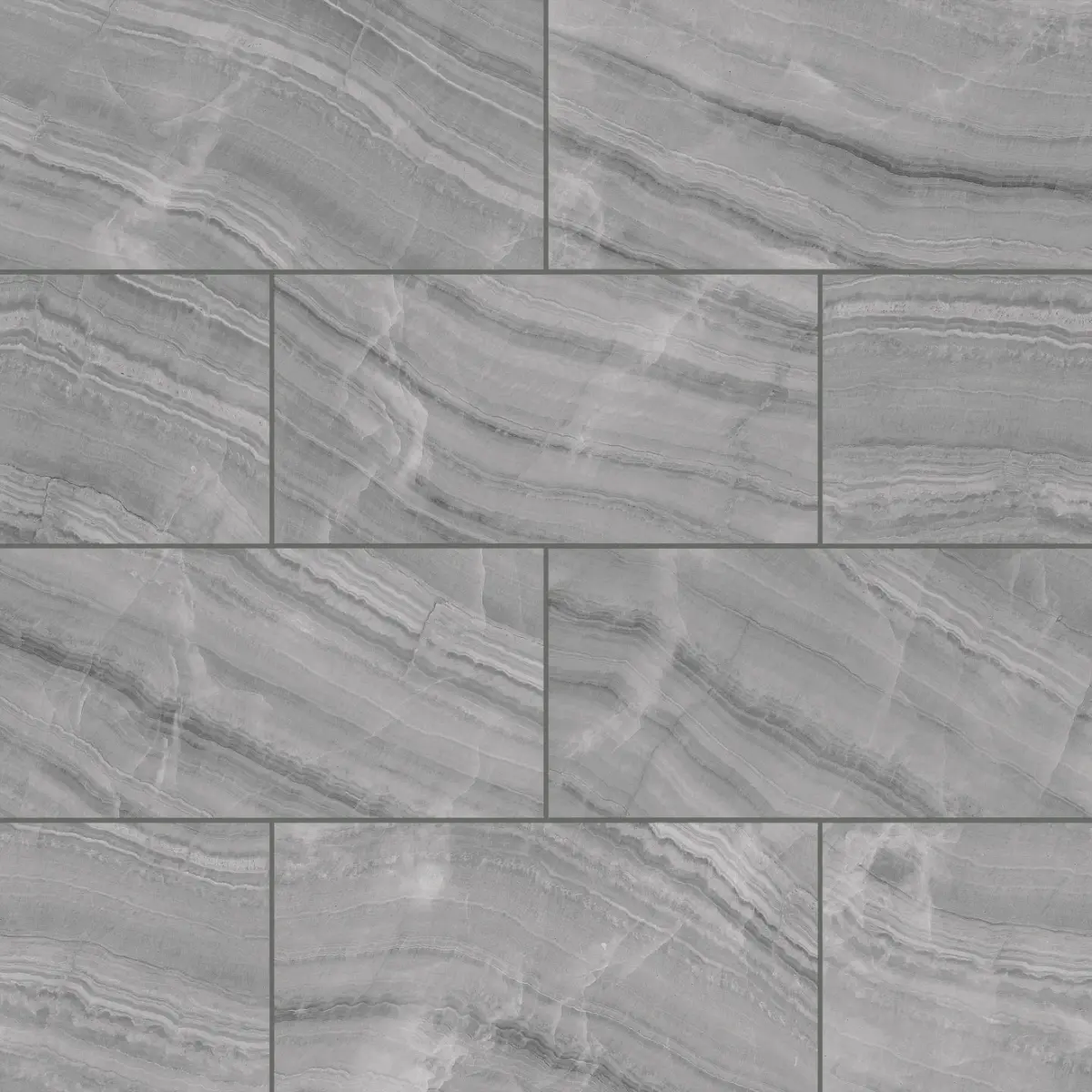 Gemma 12" x 24" Honed Porcelain Field Tile in Grey Onyx