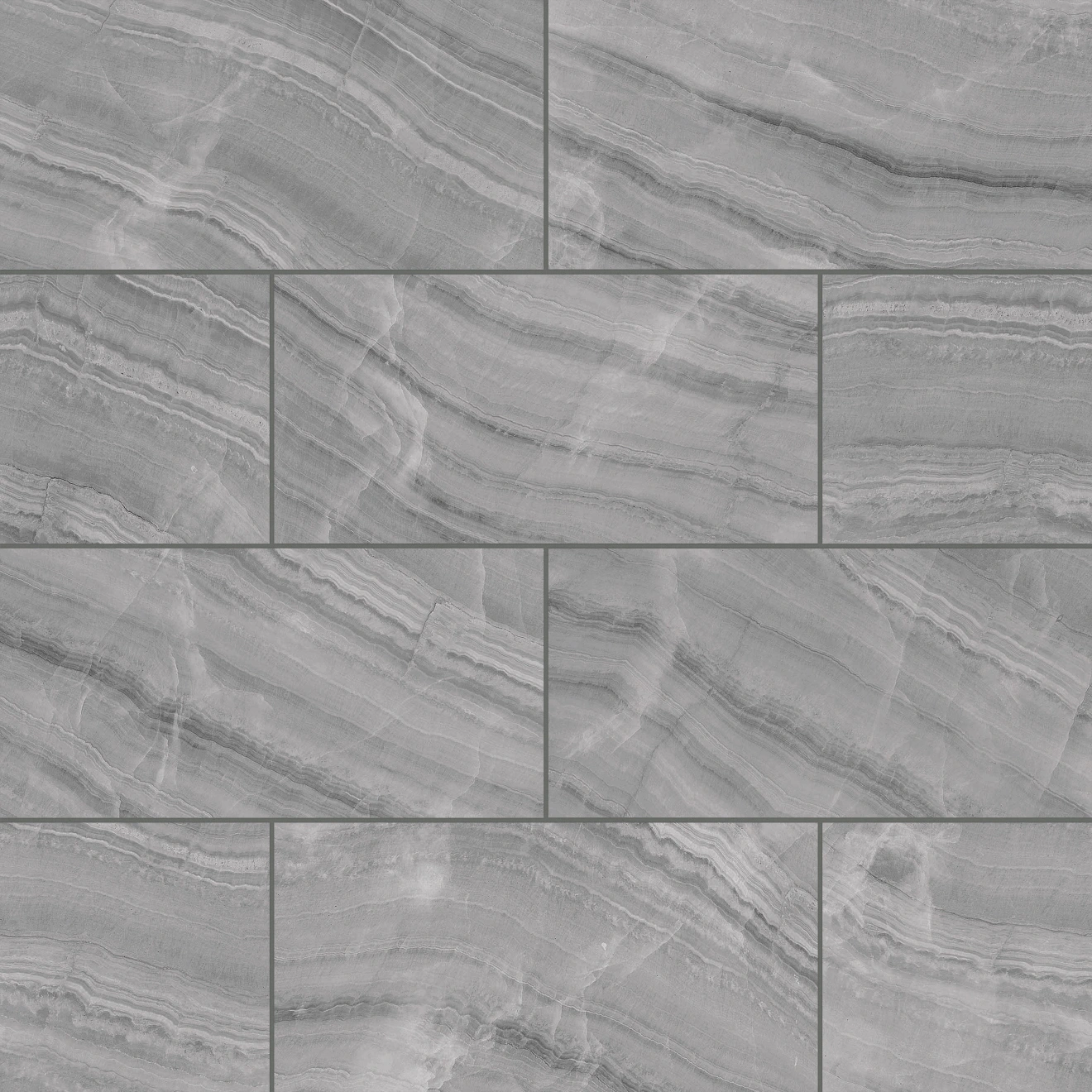 Gemma 12" x 24" Honed Porcelain Field Tile in Grey Onyx