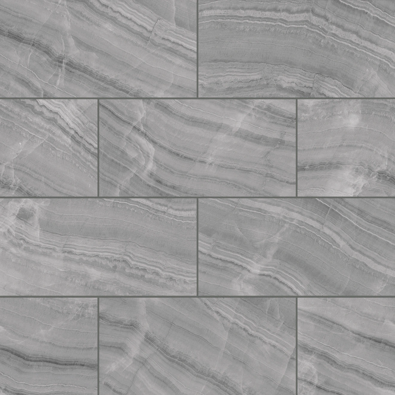 Gemma 12" x 24" Polished Porcelain Field Tile in Grey Onyx