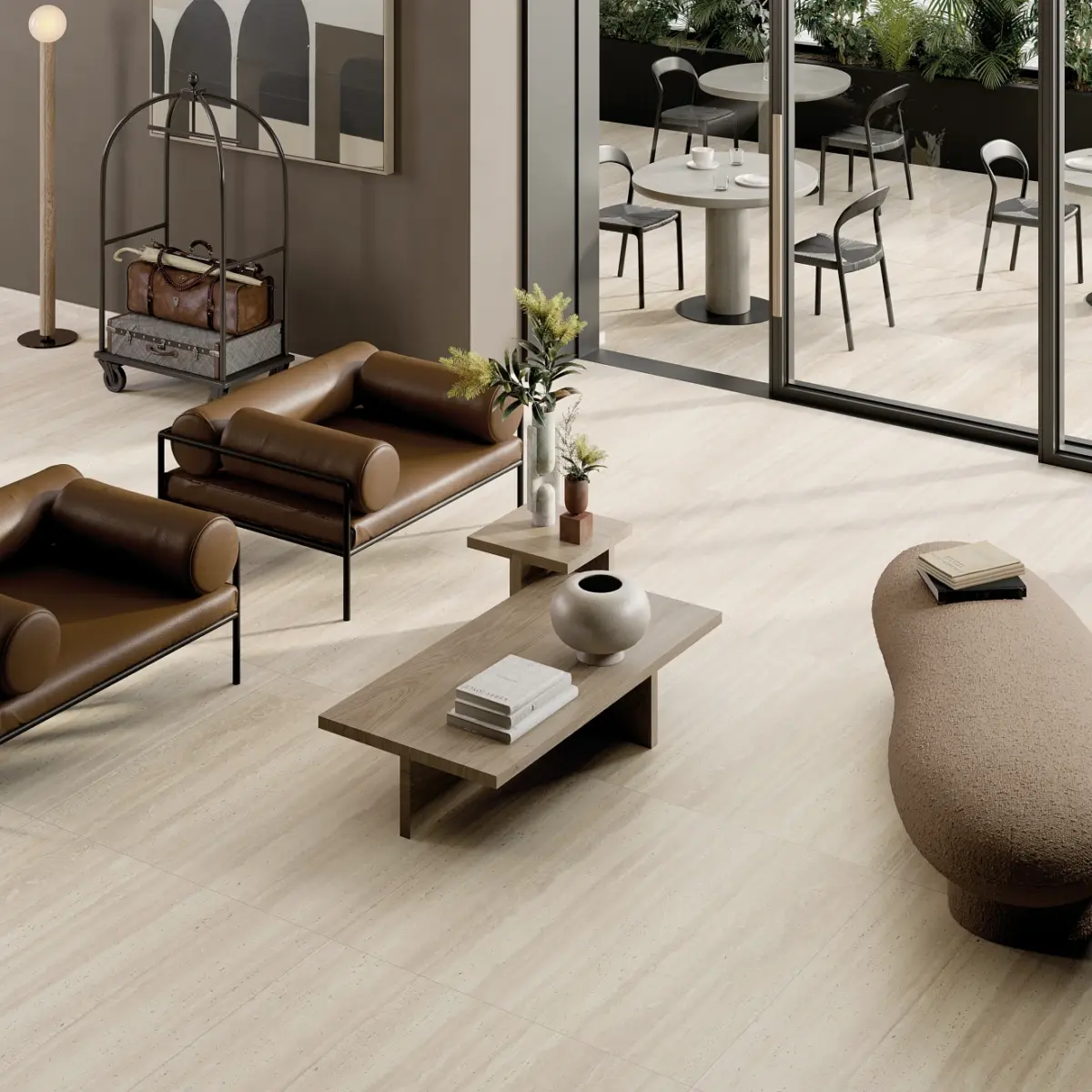Sensi Roma 48" x 48" Satin Porcelain Field Tile in White - Image 3