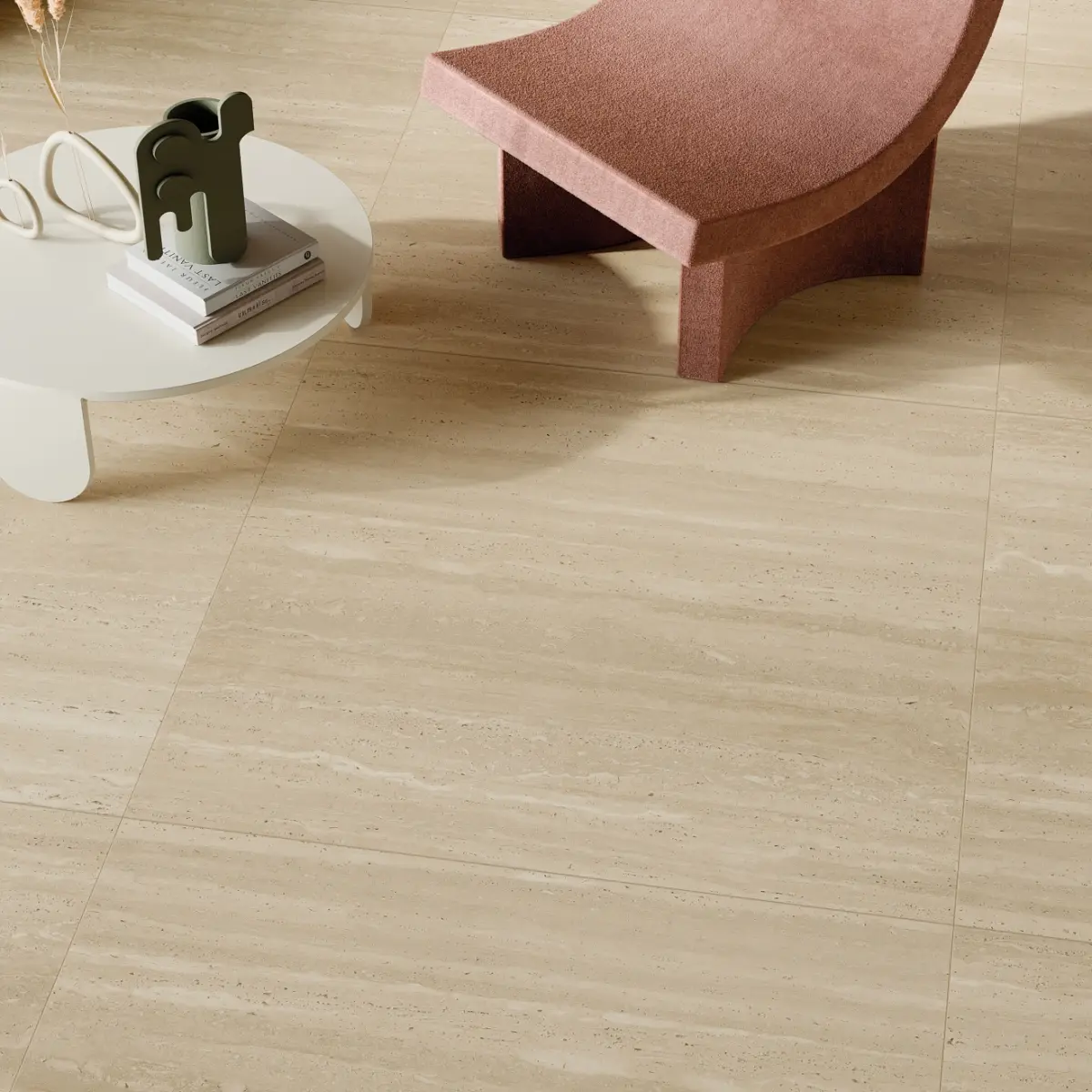 Sensi Roma 48" x 48" Satin Porcelain Field Tile in Cream - Image 3