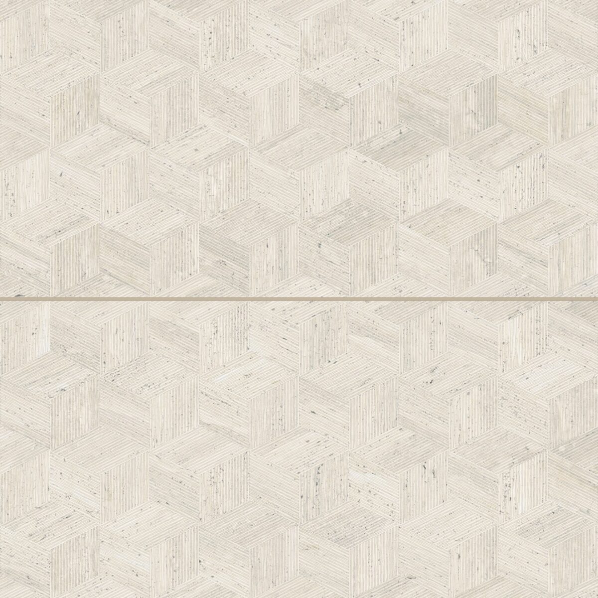 Sensi Roma 24" x 48" Satin Porcelain Cube Deco in Ivory