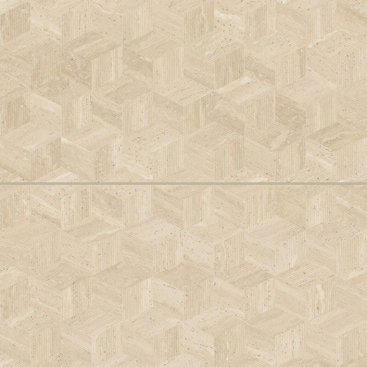 Sensi Roma 24" x 48" Satin Porcelain Cube Deco in Cream