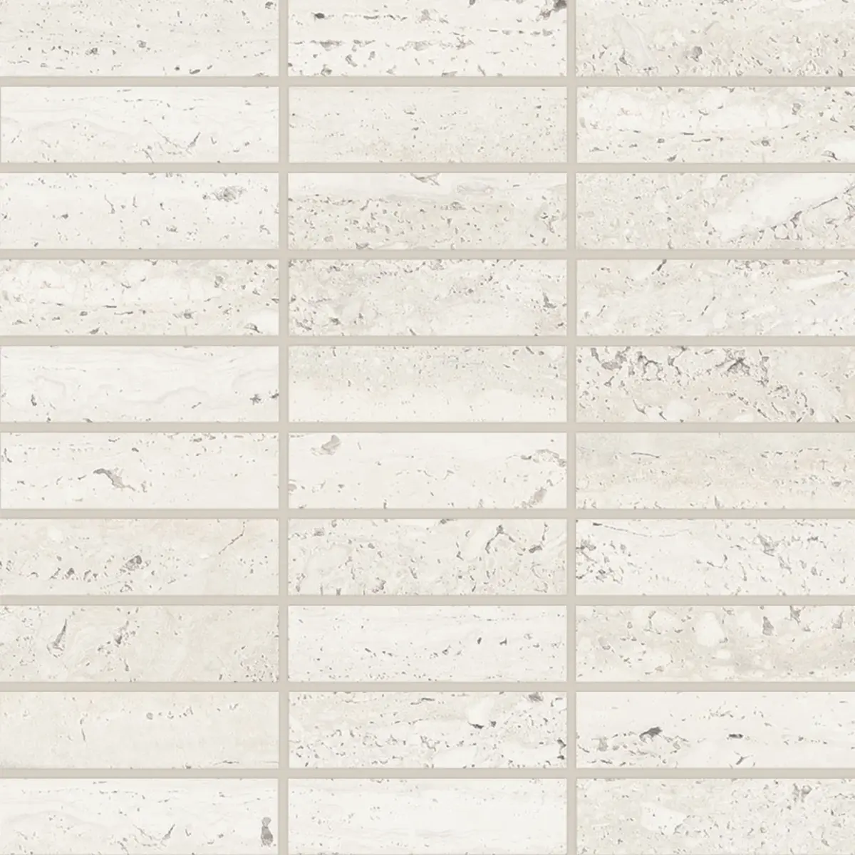 Sensi Roma 1" x 4" Satin Porcelain Straight Set Mosaic in White