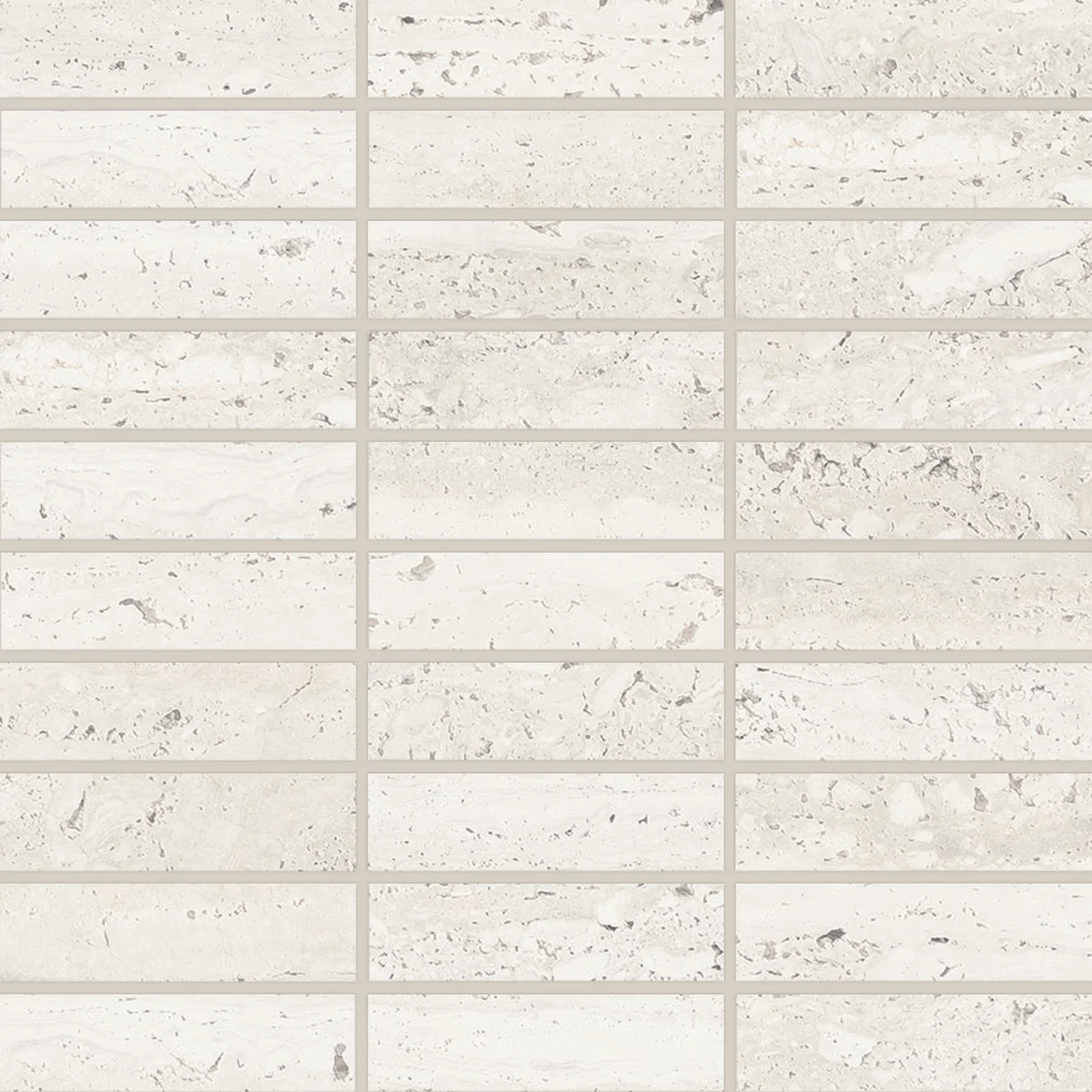 Sensi Roma 1" x 4" Satin Porcelain Straight Set Mosaic in White