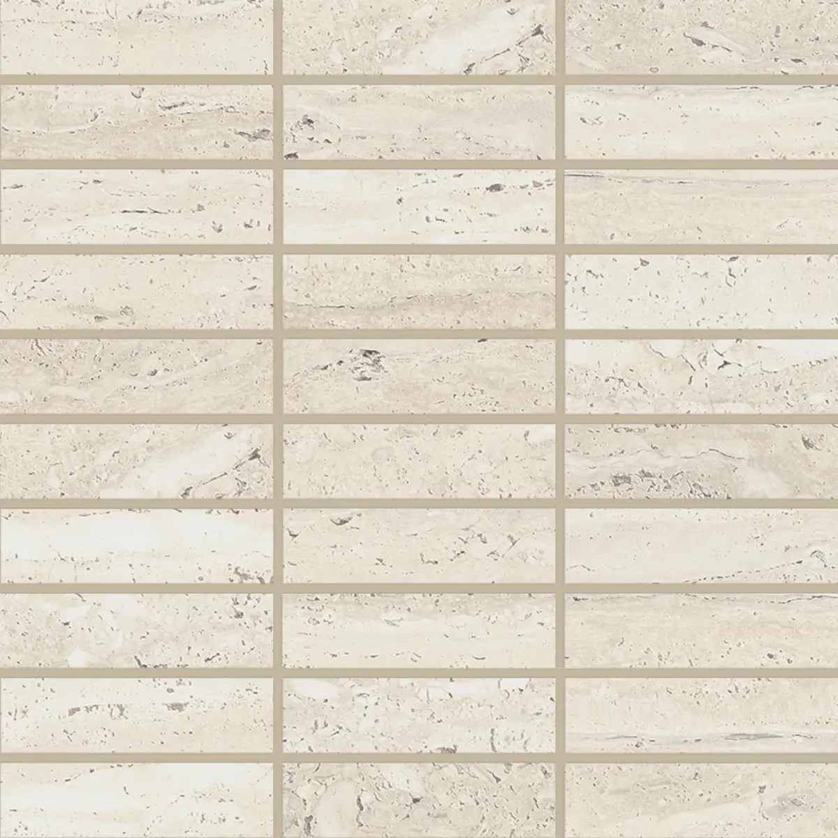 Sensi Roma 1" x 4" Satin Porcelain Straight Set Mosaic in Ivory