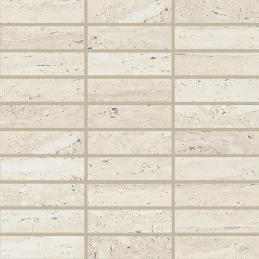 Sensi Roma 1" x 4" Satin Porcelain Straight Set Mosaic in Ivory