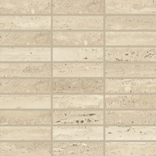 Sensi Roma 1" x 4" Satin Porcelain Straight Set Mosaic in Cream