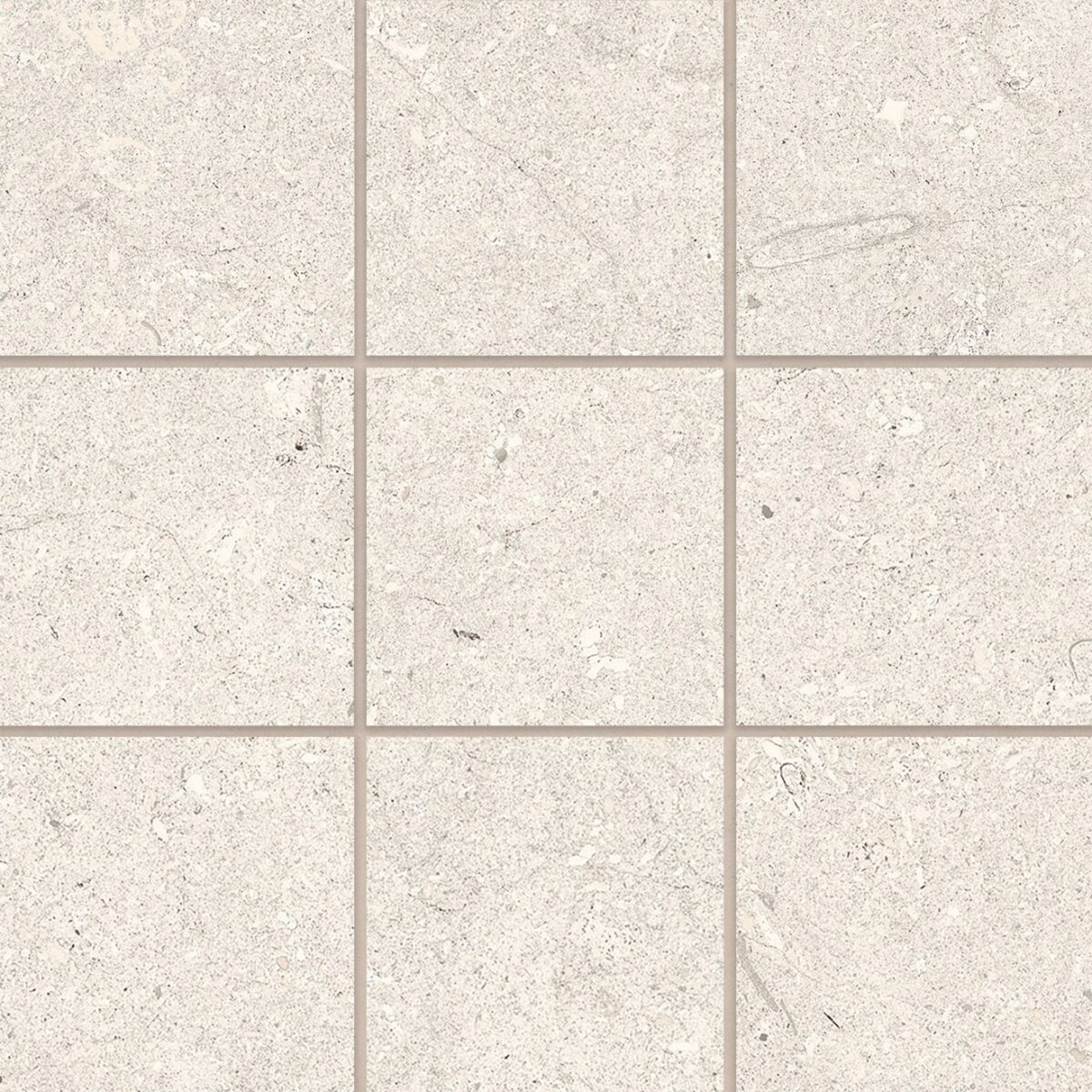 Poetry Stone 4" x 4" Matte Porcelain Mosaic in Ivory