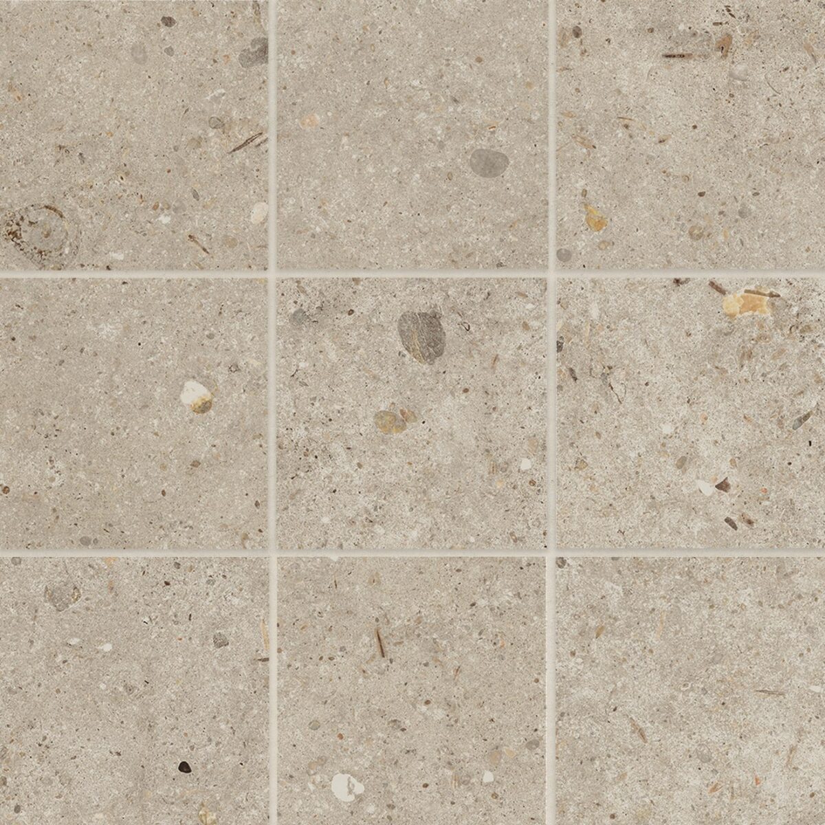 Poetry Stone 4" x 4" Matte Porcelain Mosaic in Ecru