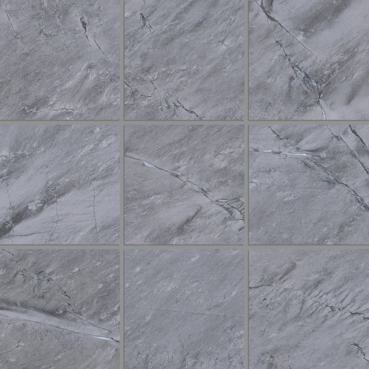 Prati 4" x 4" Honed Porcelain Mosaic in Breccia Grey