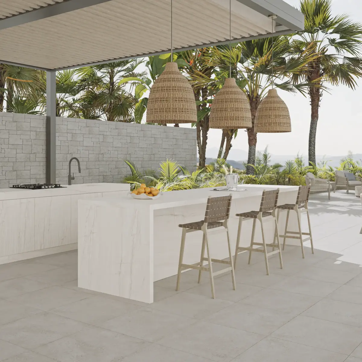 Lanai 24" x 24" Matte R11 Anti-Slip Rated Porcelain Paver in Taupe - Image 2