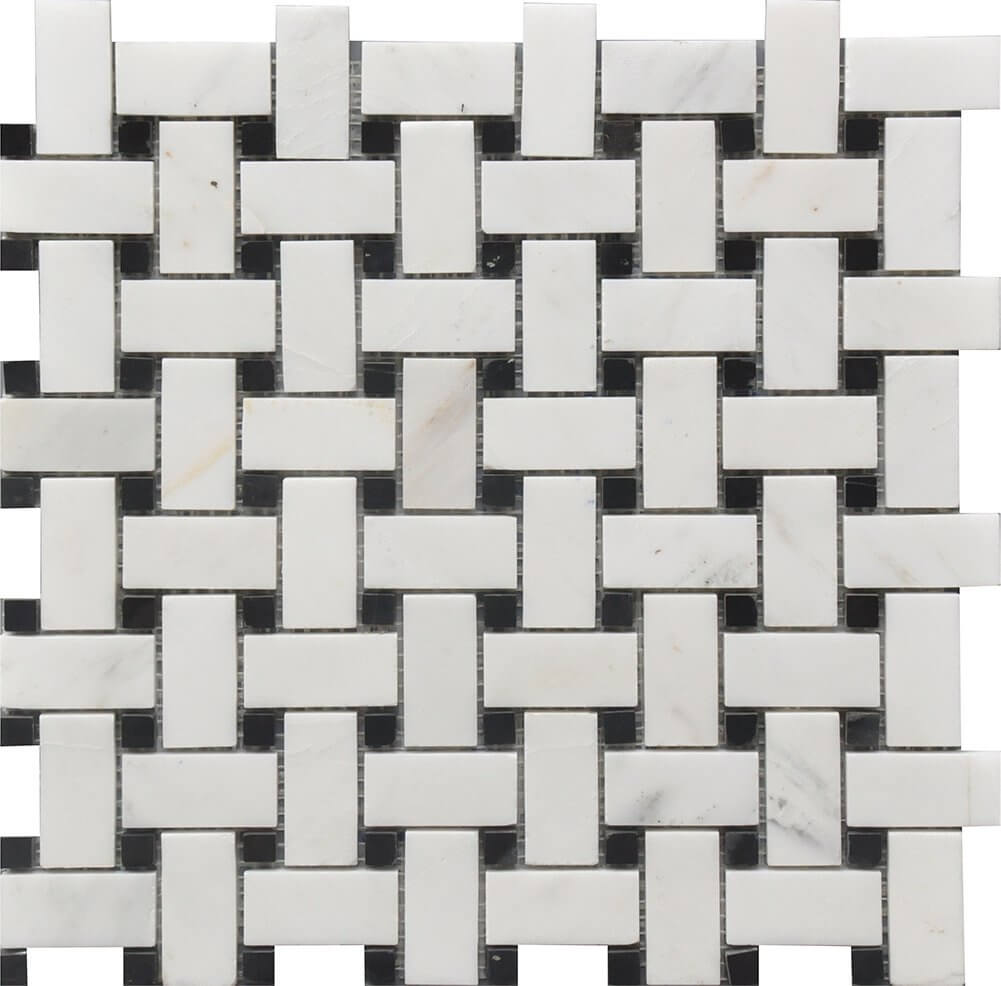 Basket Weave Marble Bw Mos 12X12