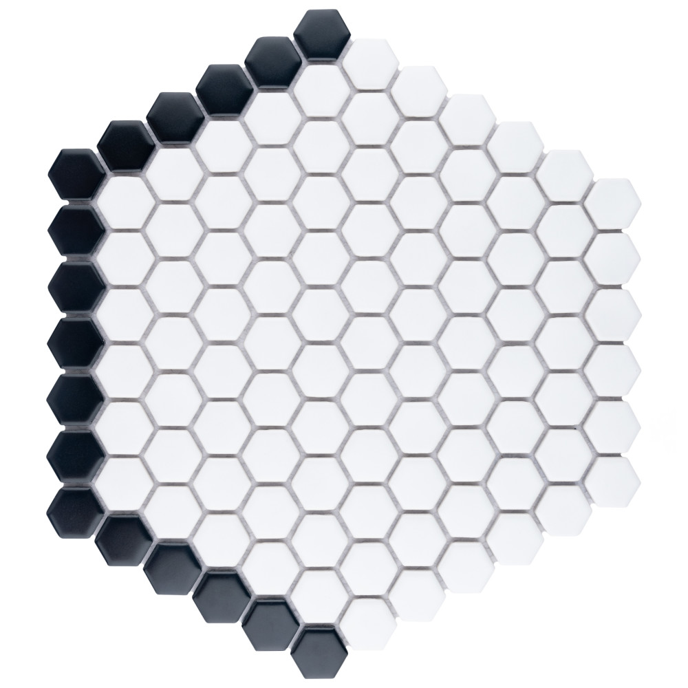 Metro 1" Geo Hex Matte White 10-1/2 in. x 11-5/8 in. Porcelain Mosaic Tile