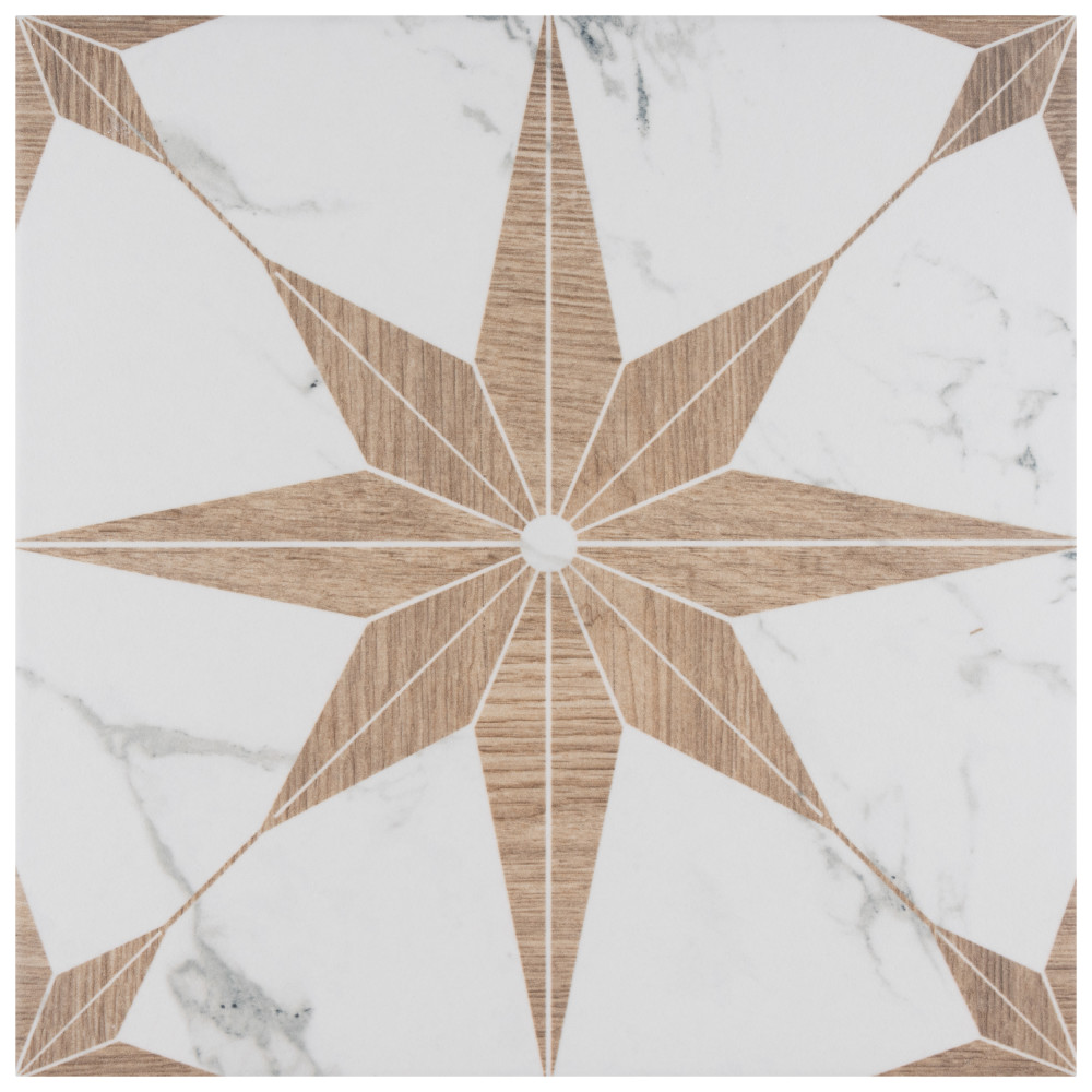 Llama Stella Loire Noce 9-3/4 in. x 9-3/4 in. Porcelain Floor and Wall Tile