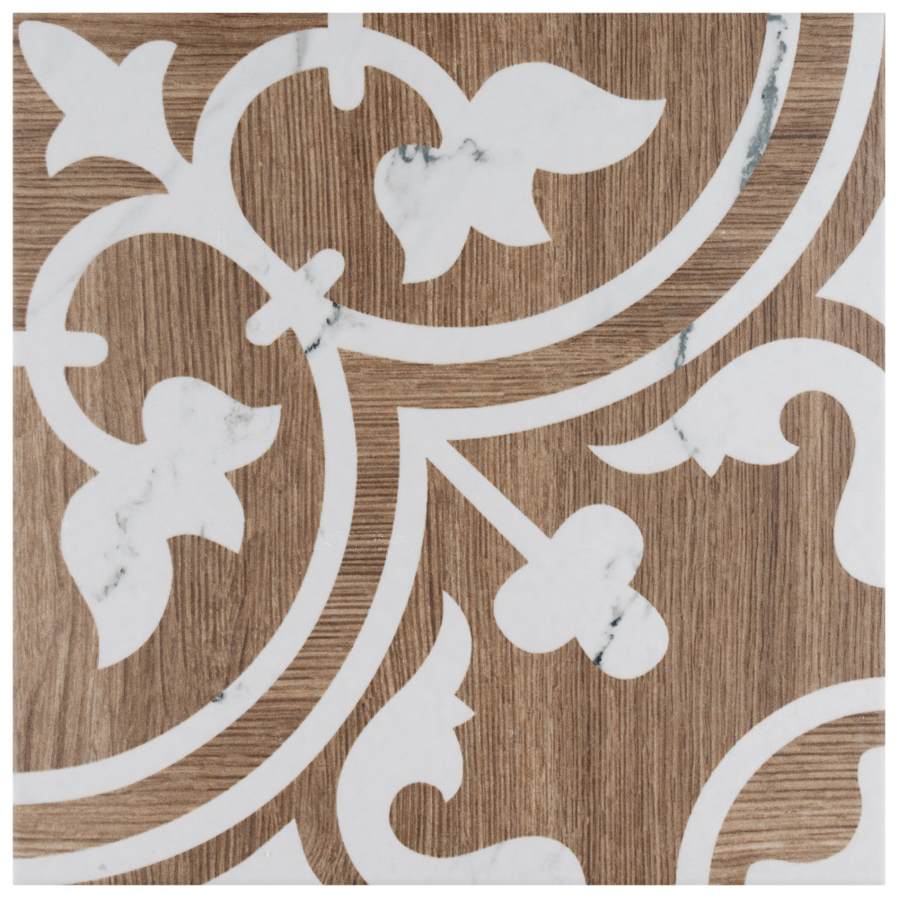 Llama Arte Loire Verso Noce 9-3/4 in. x 9-3/4 in. Porcelain Floor and Wall Tile