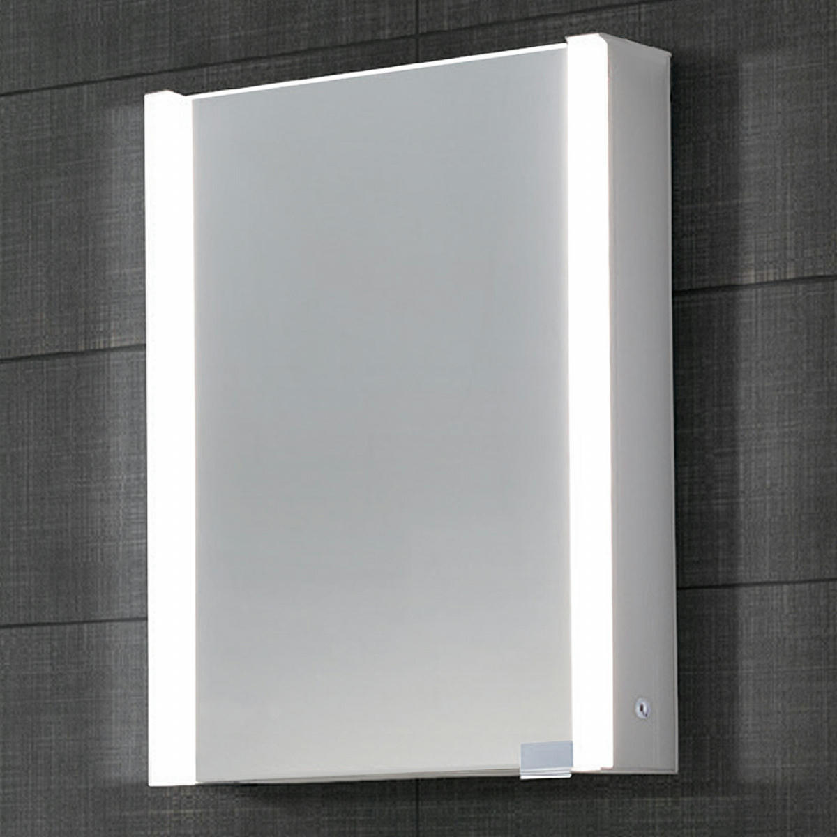 Dawn® LED Wall Hang Mirror/Medicine Cabinet with Matte Aluminum Frame and Dimmer Sensor