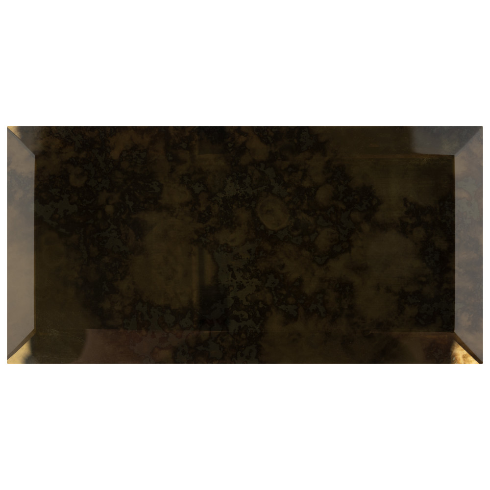 Lustre Beveled Antique Gold 3 in. x 6 in. Glass Wall Tile