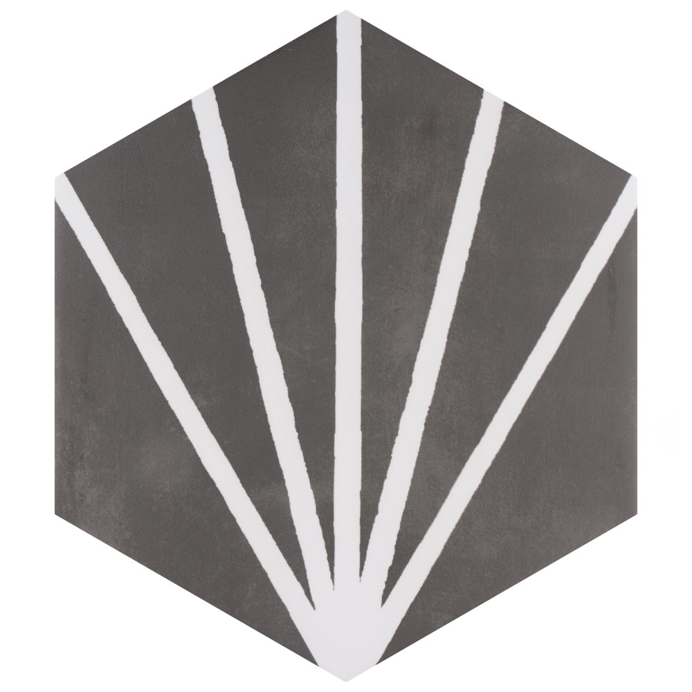 Horizon Dusk Hex Nero 7-3/4 in. x 9 in. Ceramic Floor and Wall Tile