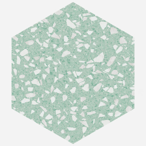 Venice Hex Mint 8-5/8 in. x 9-7/8 in. Porcelain Floor and Wall Tile