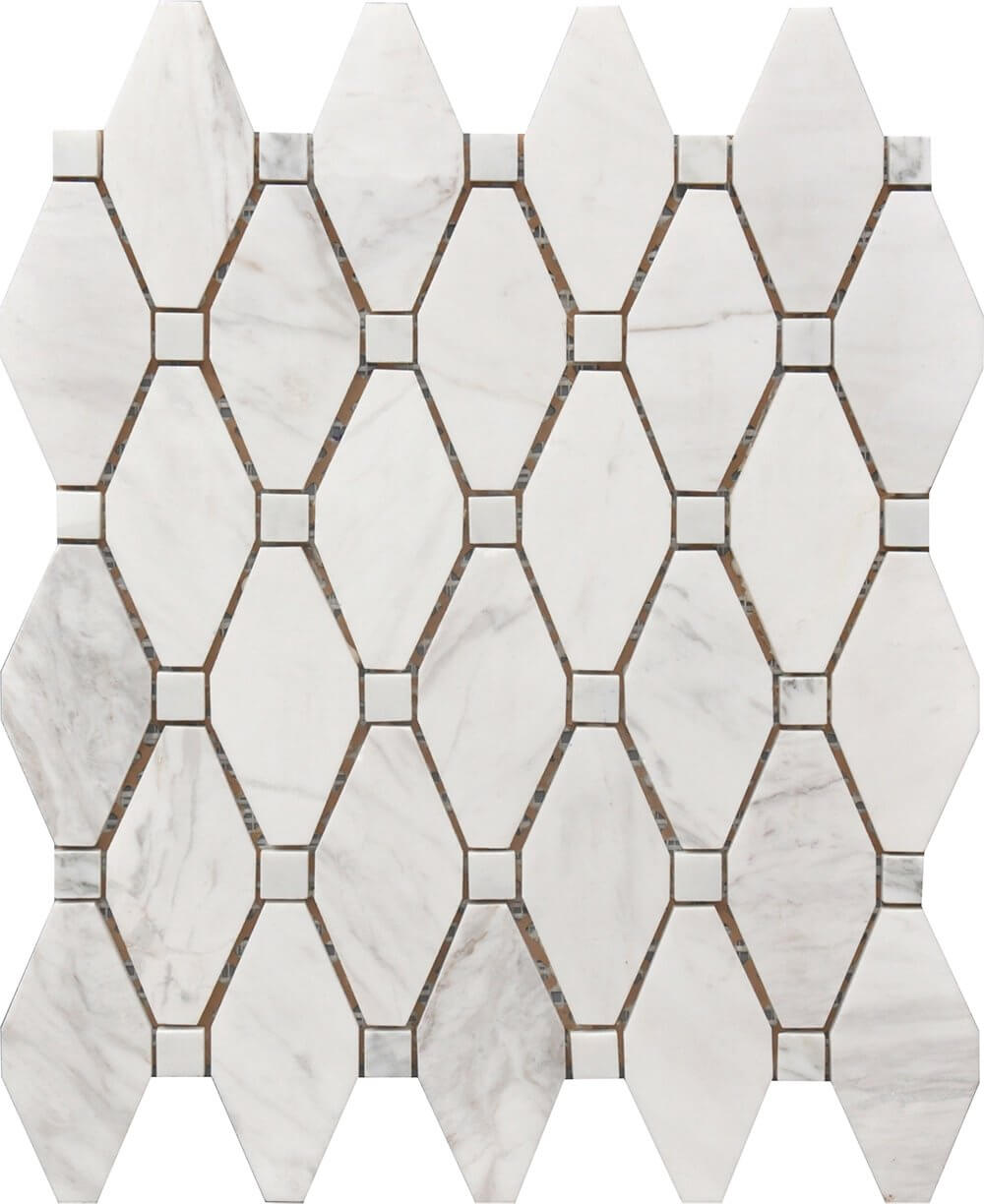 Large Marble Rhombus Mosaic 12X12