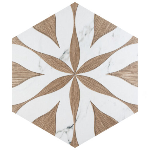 Llama Flower Loire Noce 8-5/8 in. x 9-7/8 in. Porcelain Floor and Wall Tile