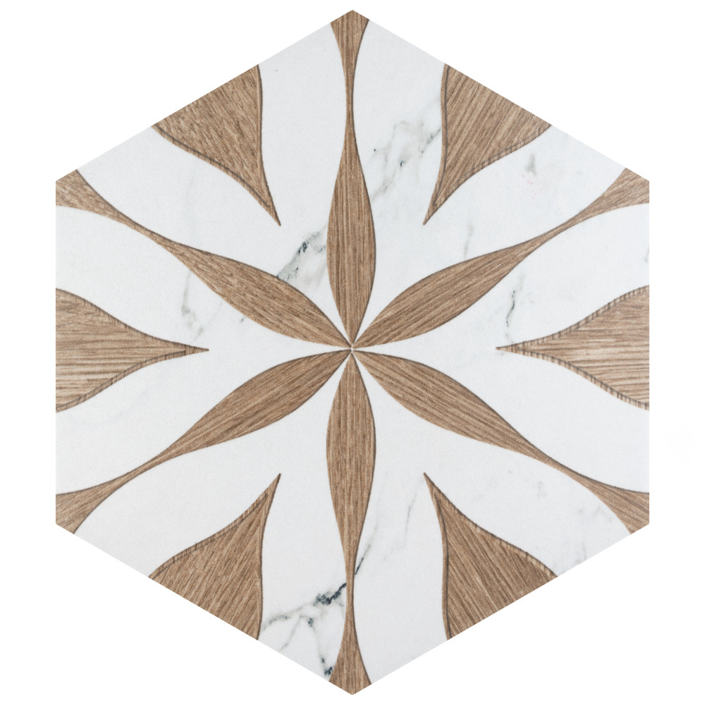 Llama Flower Loire Noce 8-5/8 in. x 9-7/8 in. Porcelain Floor and Wall Tile