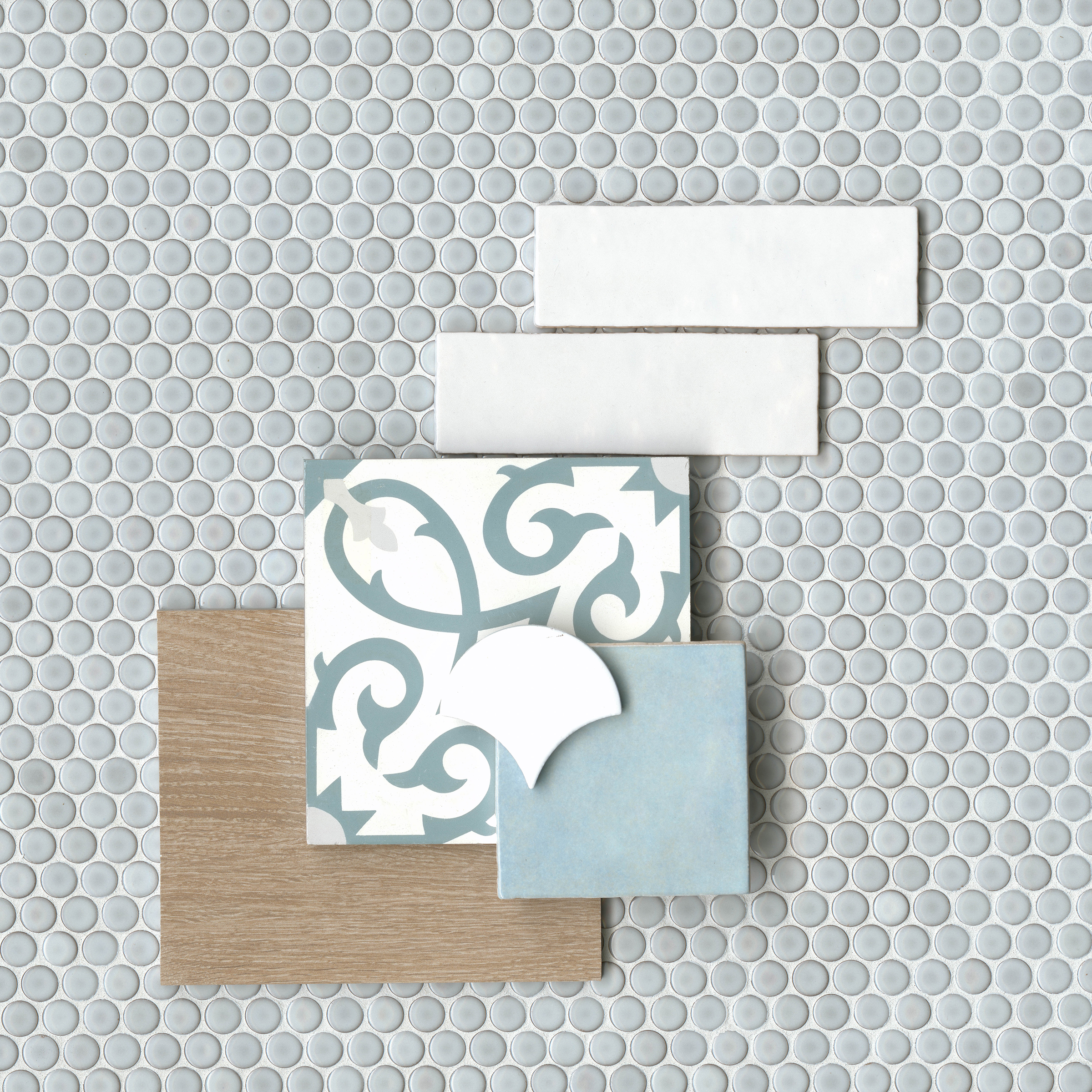 Cloe 5" x 5" Ceramic Tile in Baby Blue