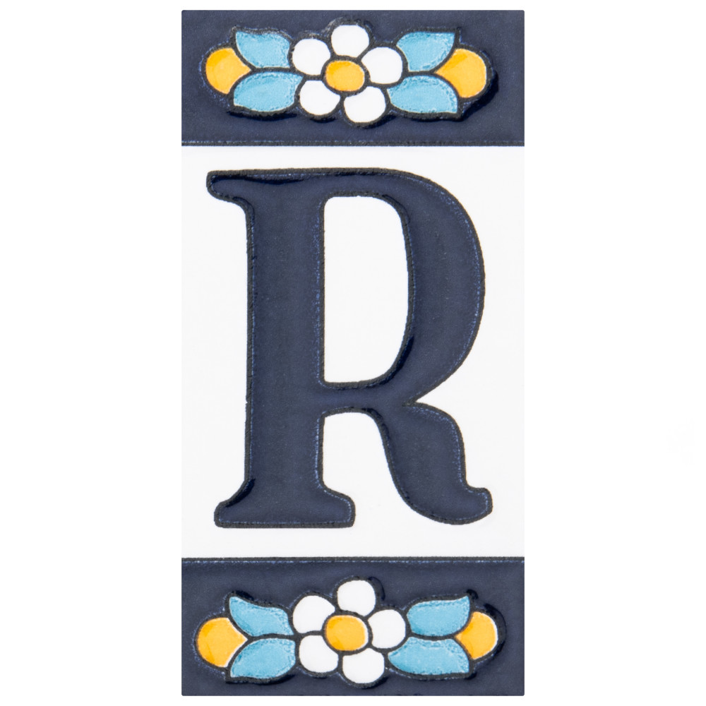 Sevillano Flora Address Letters Q 2-1/8 in. x 4-3/8 in. Ceramic Wall Tile