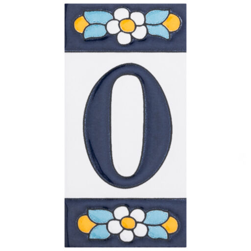 Sevillano Flora Address Letters O 2-1/8 in. x 4-3/8 in. Ceramic Wall Tile