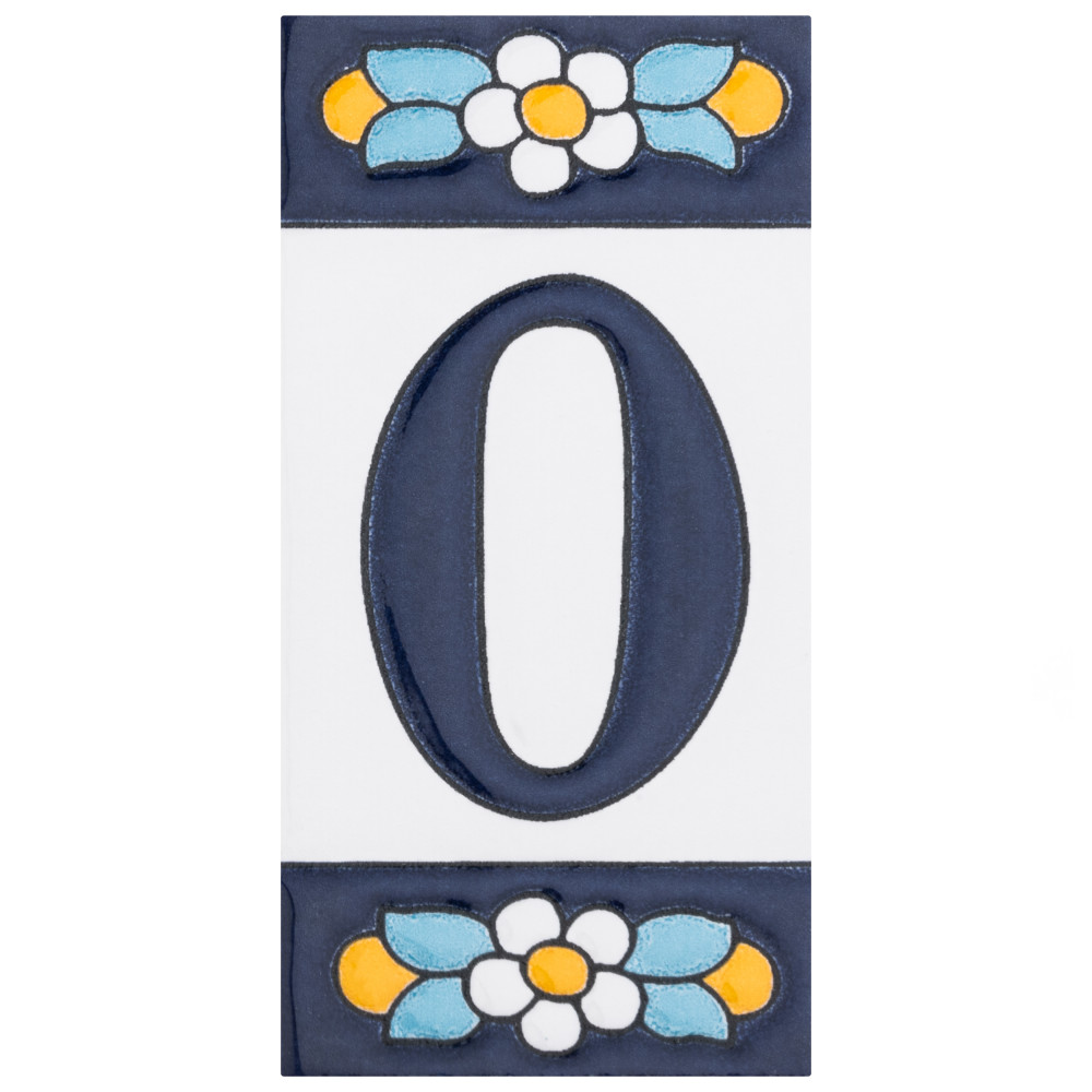 Sevillano Flora Address Letters O 2-1/8 in. x 4-3/8 in. Ceramic Wall Tile