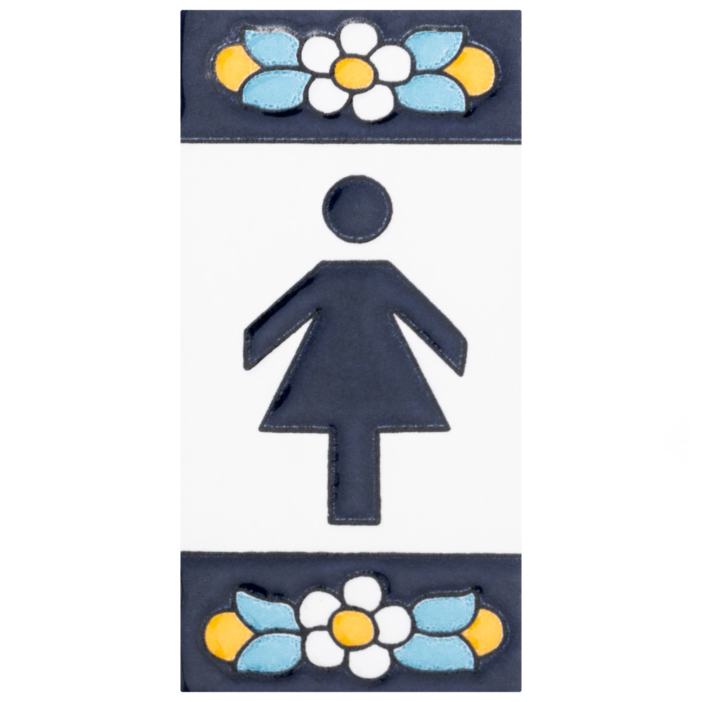 Sevillano Flora Address Accents Girl 2-1/8 in. x 4-3/8 in. Ceramic Wall Tile