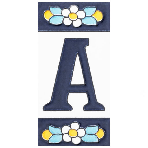 Sevillano Flora Address Letters A 2-1/8 in. x 4-3/8 in. Ceramic Wall Tile