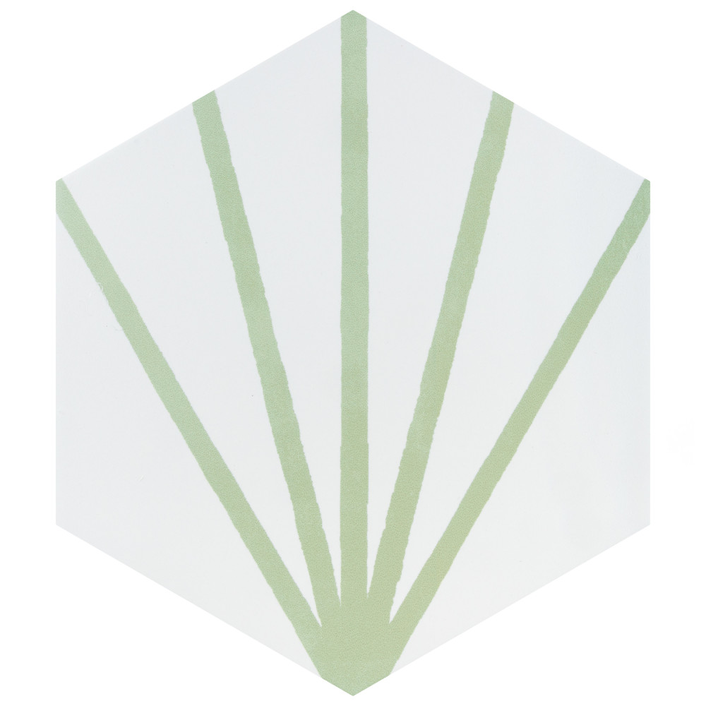 Horizon Dawn Hex Verde 7-3/4 in. x 9 in. Ceramic Floor and Wall Tile